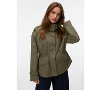 Kurzjacke VERO MODA "VMLEANNE JACKET BOO", Damen, Gr. XS, kalamata, Web, Obermaterial: 100% Polyester, unifarben, bequem hüftbedeckend, mit Riegel abgesteppte Kante, Jacken Kurzjacke (89310700-XS) kal