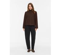 Kurzjacke VILA "VICLAUDIA L/S HIGH NECK SHORT JKT- NOOS", Damen, Gr. 40, coffee bean, Web, Obermaterial: 100% Polyester, unifarben, normal, Jacken Kurzjacke, Kunstfaser (55347248-40) coffee bean