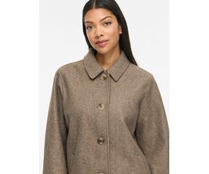 Kurzjacke VILA "VICLAUDIA L/S JACKET- NOOS", Damen, Gr. 38, falcon detail:melange, Web, Obermaterial: 100% Polyester, meliert, hüftbedeckend, Rundhals, Jacken Kurzjacke, Kunstfaser (72133462-38) falco