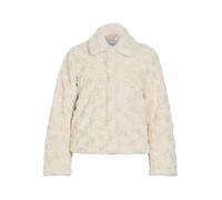 Kurzjacke VILA "VIDORTE NEW L/S JACKET/PB", Damen, Gr. 34, beige (birch), Plüsch, Obermaterial: 100% Polyester, unifarben, hüftlang, gerader Abschluss, Jacken Kurzjacke, Aus Kunstfell mit Knopfleiste