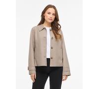 Kurzjacke VILA "VIJUICE L/S SHORT JACKET - NOOS", Damen, Gr. 36, natural melange, Web, Obermaterial: 80% Polyester, 10% Polyacryl, 10% Viskose, unifarben, regular fit kurz, Jacken Kurzjacke (39498502-