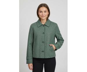 Kurzjacke VILA "VIJUICE L/S SHORT JACKET - NOOS", Damen, Gr. 40, laurel wreath, Web, Obermaterial: 80% Polyester, 10% Polyacryl, 10% Viskose, unifarben, regular fit kurz, Jacken Kurzjacke (49419245-40