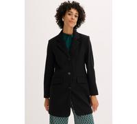 Kurzmantel BONPRIX "Blazermantel", Damen, Gr. 38, schwarz, Web, Obermaterial: 88% Polyester, 10% Viskose, 2% Elasthan. Futter: 100% Polyester, unifarben, festlich, bequem ca. Mitte Oberschenkel, Mänte