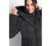 Kurzmantel BONPRIX, Damen, Gr. 52, schwarz, Web, Obermaterial: 100% Polyester. Futter: 100% Polyester. Füllung: 100% Polyester, unifarben, gerade kniefrei, Mäntel Kurzmantel, leicht taillierte Passfor