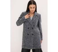 Kurzmantel BONPRIX "Kurzmantel in Wolloptik", Damen, Gr. 52, grau (dunkelanthrazit meliert), Web, Obermaterial: 98% Polyester, 2% Wolle. Futter: 100% Polyester, meliert, loose fit ca. Mitte Oberschenk