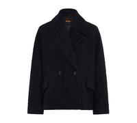 Kurzmantel BOSS ORANGE "Caban Premium Damenmode", Damen, Gr. 44, schwarz (dunkelblau 404), Web, Obermaterial: 60% Polyester, 40% Wolle, unifarben, loose fit normal, Mäntel Kurzmantel, mit Wolle, Loose