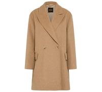 Kurzmantel BOSS ORANGE "Calesarina Premium Damenmode", Damen, Gr. 38, beige (open miscellaneous 978), Web, Obermaterial: 50% Wolle, 45% Polyester, 5% sonstige Fasern, unifarben, relaxed fit Po-bedecke