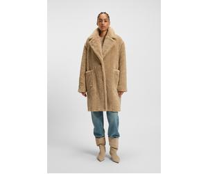 Kurzmantel BOSS ORANGE "Catedy Premium Damenmode", Damen, Gr. 38, rust, copper 222, Plüsch, Obermaterial: 100% Polyester, unifarben, relaxed fit knieumspielend, Mäntel Kurzmantel, aus softem Teddy, Re