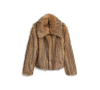 Kurzmantel BOSS ORANGE "Cefura Premium Damenmode", Damen, Gr. 46, braun (rust, copper 222), Web, Obermaterial: 100% Polyester, mehrfarbig, relaxed fit hüftlang, Mäntel Kurzmantel, aus Kunstfell, Relax