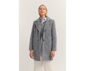 Kurzmantel BUGATTI "Comfort Fit", Damen, Gr. 38, 330, blaugrau, 34% Wolle, 22% Baumwolle, 22% Polyacryl, 20% Polyester, 2% Elasthan, unifarben, comfort fit, normaler Saum, Mäntel Kurzmantel, mit Flexc