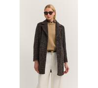 Kurzmantel BUGATTI "Comfort Fit", Damen, Gr. 40, 90, braun, 34% Wolle, 22% Baumwolle, 22% Polyacryl, 20% Polyester, 2% Elasthan, unifarben, casual, comfort fit, Langarm normaler Saum, Mäntel, mit Flex