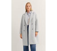 Kurzmantel BUGATTI, Damen, Gr. 40, grau (240, grau), 100% Modal, unifarben, regular fit, normaler Saum, Mäntel Kurzmantel, mit Reverskragen (78170656-40) 240, grau