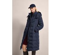 Kurzmantel BUGATTI, Damen, Gr. 44, blau (marine), 86% Polyamid, 14% Elasthan, unifarben, regular fit, normaler Saum, Mäntel Kurzmantel, mit elegantem Stehkragen (16688308-44) marine