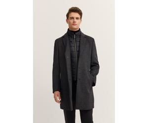 Kurzmantel BUGATTI "Flexcity Stretch", Herren, Gr. 52, 280, dunkelgrau, 50% Polyester, 40% Wolle, 10% sonstige Faser, kariert, normal, normaler Saum, Mäntel Kurzmantel, mit Glencheck-Karo und Westen-E