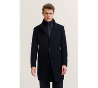 Kurzmantel BUGATTI "Flexcity Stretch", Herren, Gr. 54, 390, marine, 69% Polyester, 29% Viskose, 2% Elasthan, unifarben, normal, normaler Saum, Mäntel Kurzmantel, mit Westen-Einsatz und Kunstfellkragen