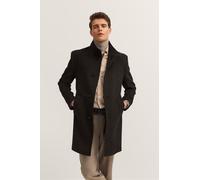 Kurzmantel BUGATTI "Flexcity Stretch", Herren, Gr. 58, 280, dunkelgrau, 55% Polyester, 40% Wolle, 5% sonstige Fasern, unifarben, normal, normaler Saum, Mäntel Kurzmantel, Modern Fit aus einem Wollmix 