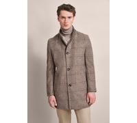 Kurzmantel BUGATTI, Herren, Gr. 48, beige, 49% Polyester, 21% Polyacryl, 18% Wolle, 12% Baumwolle, kariert, slim fit, normaler Saum, Mäntel Kurzmantel, mit Karodessinierung (91240816-48)