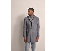 Kurzmantel BUGATTI, Herren, Gr. 50, grau (dunkelgrau), 54% Kaschmir, 44% Wolle, 2% Polyamid, unifarben, slim fit, normaler Saum, Mäntel Kurzmantel, aus einer Kaschmir-Wollqualität (97344931-50)