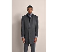 Kurzmantel BUGATTI, Herren, Gr. 58, grau (dunkelgrau), 46% Polyester, 36% Wolle, 9% Baumwolle, 6% Viskose, 3% sonstige Fasern, unifarben, slim fit, normaler Saum, Mäntel Kurzmantel, mit Stretchfunktio
