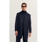 Kurzmantel BUGATTI "Kaschmir", Herren, Gr. 52, blau (390, marine), 100% Kaschmir, unifarben, normal, normaler Saum, Mäntel Kurzmantel, im Modern Fit mit Knopfleiste (91293433-52) 390, marine