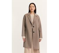 Kurzmantel BUGATTI "Loose Fit", Damen, Gr. 44, beige (40, beige), 60% Polyester, 30% Wolle, 10% sonstige Fasern, unifarben, loose fit, normaler Saum, Mäntel Kurzmantel, mit Knopfleiste und aus weichem