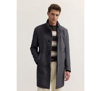 Kurzmantel BUGATTI "Modern Fit", Herren, Gr. 46, grau (390, marine), 55% Polyester, 40% Wolle, 5% sonstige Faser, unifarben, normal, Mäntel Kurzmantel, Modern Fit Wollmix Stehkragen Dynamic Series (85