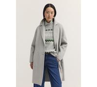 Kurzmantel BUGATTI "Regular Fit", Damen, Gr. 42, grau (230, grau), 50% Wolle, 45% Polyester, 5% sonstige Faser, unifarben, regular fit, Mäntel Kurzmantel, Regular Fit Doubleface Wollmix Reverskragen (