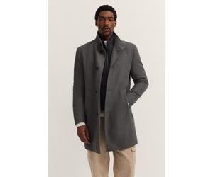 Kurzmantel BUGATTI "Westen-Einsatz", Herren, Gr. 50, 280, dunkelgrau, 55% Wolle, 40% Polyester, 5% sonstige Fasern, unifarben, normal, normaler Saum, Mäntel Kurzmantel, Modern Fit mit Flexcity Stretch