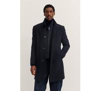 Kurzmantel BUGATTI "Westen-Einsatz", Herren, Gr. 54, 390, marine, 55% Wolle, 40% Polyester, 5% sonstige Fasern, unifarben, normal, normaler Saum, Mäntel Kurzmantel, Modern Fit mit Flexcity Stretch Ein