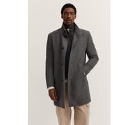 Kurzmantel BUGATTI "Westen-Einsatz", Herren, Gr. 56, 280, dunkelgrau, 55% Wolle, 40% Polyester, 5% sonstige Fasern, unifarben, normal, normaler Saum, Mäntel Kurzmantel, Modern Fit mit Flexcity Stretch