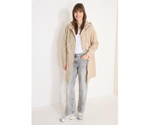 Kurzmantel CECIL, Damen, Gr. XXL (46), beige (crispy camel), Web, Obermaterial: 57% Polyester, 43% Baumwolle. Futter: 100% Polyester, unifarben, comfort fit normal, ohne Ausschnitt, elastischer Bund,