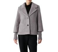 Kurzmantel COMMA, Damen, Gr. 38, grau (dunkelgrau), Bouclu00e9, Obermaterial: 79% Polyacryl, 16% Wolle, 5% Polyester. Futter: 100% Polyester, Strukturmuster, unifarben, casual, regular fit taillenbede