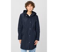 Kurzmantel FUCHS SCHMITT, Damen, Gr. 38, blau (marine), Web, Obermaterial: 100% Polyester, unifarben, regular fit ca. Mitte Oberschenkel, hoch geschlossener Ausschnitt, abgesteppte Kante, Mäntel Kurzm