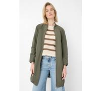 Kurzmantel FUCHS SCHMITT, Damen, Gr. 44, khaki, Web, Obermaterial: 59% Polyester, 41% Baumwolle, unifarben, regular fit ca. Mitte Oberschenkel, Rundhals, Mäntel Kurzmantel, Stehkragen, 2-Wege-Reißvers