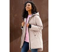 Kurzmantel HEINE, Damen, Gr. 44, beige (sesam), 100% Polyester, Wattierung:100% Polyester, unifarben, unifarben mit Farbeinsatz, unifarben mit Farbeinsätzen, Mäntel Kurzmantel (63876609-44) sesam