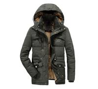 Kurzmantel Herren, Herren Mantel Bundeswehr Parka Jacke Fleecefutter Mit Kapuze Wintermantel Viele Taschen Dicker Militärjacke Lang Thermo Funktionsparka Warm Outdoor Winterjacke Winddichter Lässige Ü