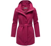 Kurzmantel MARIKOO "Katalinaa", Damen, Gr. 3XL, berry wine, 90% Polyester, 10% Viskose, Mäntel, Eleganter Wickel Mantel mit Taillengürtel und Oversized Hood Kapuze (78214258-XXXL) berry wine