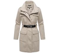MARIKOO Damen Übergangs Mantel (XS-XXL) - Damen Mantel mit 2 Wege Reißverschluss und Druckknöpfen, Warme Jacke Frauen - N053 (M, Bone)