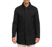 Kurzmantel INDICODE "INCostatino", Herren, Gr. M, schwarz, Web, Obermaterial: 65% Viskose, 30% Polyamid, 5% Elasthan, unifarben, regular fit Po-bedeckend, hoch geschlossener Ausschnitt, Mäntel Kurzman