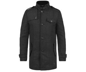 Kurzmantel INDICODE "Kurzmantel IDBrandan", Herren, Gr. 3XL, schwarz, Obermaterial: 50% Wolle WO. 50% Polyester PES., Mäntel Kurzmantel (89828450-XXXL) schwarz