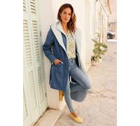 Kurzmantel INSPIRATIONEN, Damen, Gr. 36, rauchblau, ecru, 100% Polyester, Besatz:100% Polyester, Wattierung:100% Polyester, unifarben, unifarben mit Farbeinsatz, unifarben mit Farbeinsätzen, Mäntel Ku