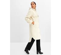 Kurzmantel INSPIRATIONEN, Damen, Gr. 38, beige (ecru), 100% Polyester, unifarben, unifarben mit Farbeinsatz, unifarben mit Farbeinsätzen, Mäntel Kurzmantel (75408321-38) ecru