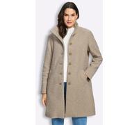 Kurzmantel INSPIRATIONEN, Damen, Gr. 44, beige (sesam, meliert), 100% Polyester, Mäntel Kurzmantel (77119225-44) sesam, meliert