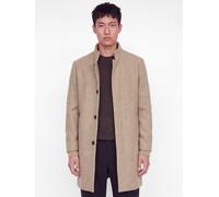 Kurzmantel JACK & JONES "JJEMELTON WOOL BLEND COAT AW26 SN", Herren, Gr. S, beige (greige pattern:twill), Web, Obermaterial: 65% Polyester, 30% Wolle, 5% sonstige Fasern, unifarben, regular fit ca. Mi