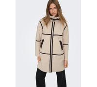 Kurzmantel JDY "JDYFROSTY LIFE TEDDY LONG JKT OTW NOOS", Damen, Gr. XS, beige (birch), Plüsch, Obermaterial: 100% Polyester, unifarben, ca. Mitte Oberschenkel, Mäntel Kurzmantel (85703404-XS) birch