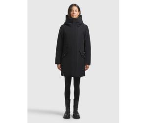 Kurzmantel KHUJO "DIANCE", Damen, Gr. L, schwarz, Canvas, 100% Polyester, unifarben, regular fit hüftlang, eingesetzt elastischer Bund mit Windstopper, Mäntel Kurzmantel (49749845-L) schwarz