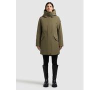 Kurzmantel KHUJO "DIANCE", Damen, Gr. L, scrub grün, Canvas, 100% Polyester, unifarben, eingesetzt elastischer Bund mit Windstopper, Mäntel Kurzmantel (14185723-L) scrub grün