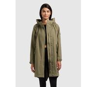 Kurzmantel KHUJO "FREYA", Damen, Gr. S, olive, Twill, 100% Baumwolle, unifarben, regular fit ca. Mitte Oberschenkel, eingesetzt Manschette verstellbar, Mäntel Kurzmantel (47318541-S) olive