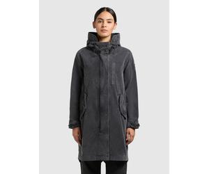 Kurzmantel KHUJO "FREYA", Damen, Gr. S, schwarz, Twill, 100% Baumwolle, unifarben, regular fit ca. Mitte Oberschenkel, eingesetzt Manschette verstellbar, Mäntel Kurzmantel (50645228-S) schwarz