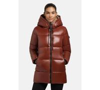 Kurzmantel KHUJO "Grana-YM", Damen, Gr. M (38), braun, Obermaterial: 100% Nylon; Futter: 100% Nylon; Wattierung: 100% Polyester, figurumspielend Po-bedeckend, hoch geschlossener Ausschnitt, Ärmel ohne